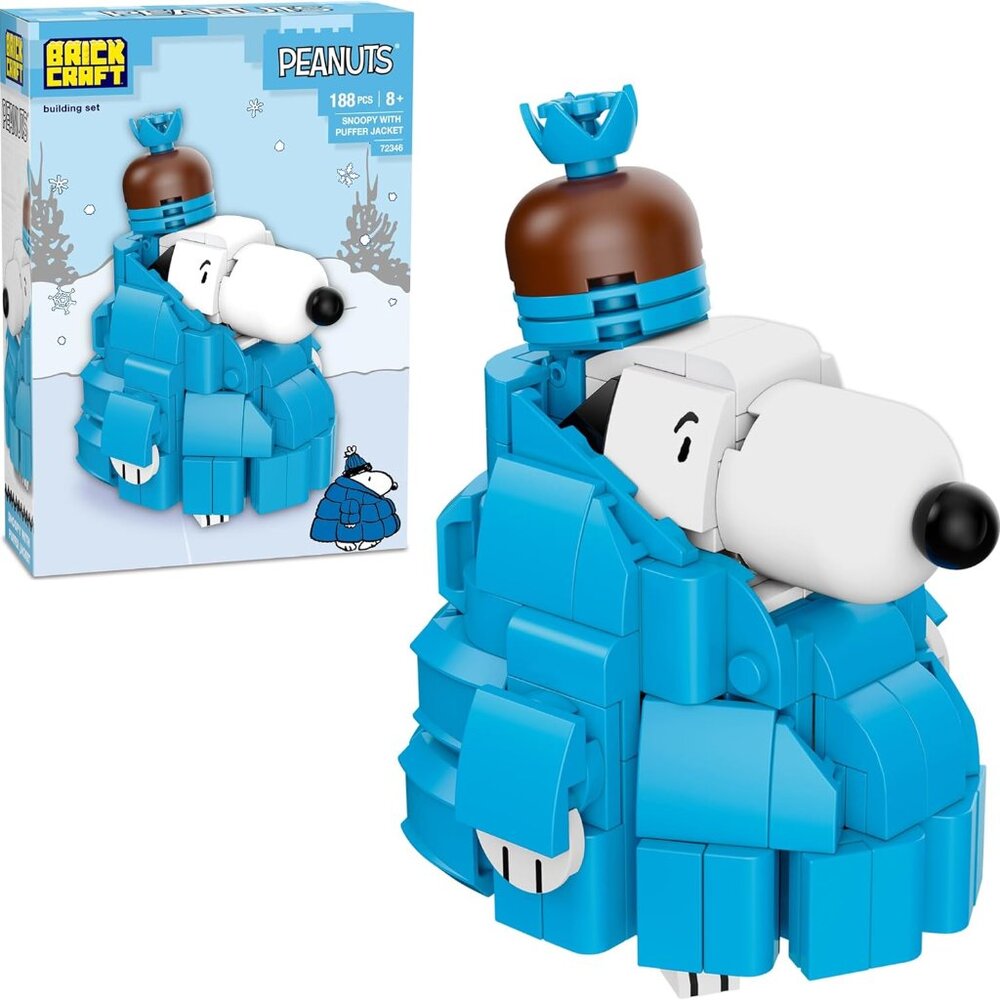 Brickcraft Peanuts Snoopy with Puffer Jacket Building Set – NIB